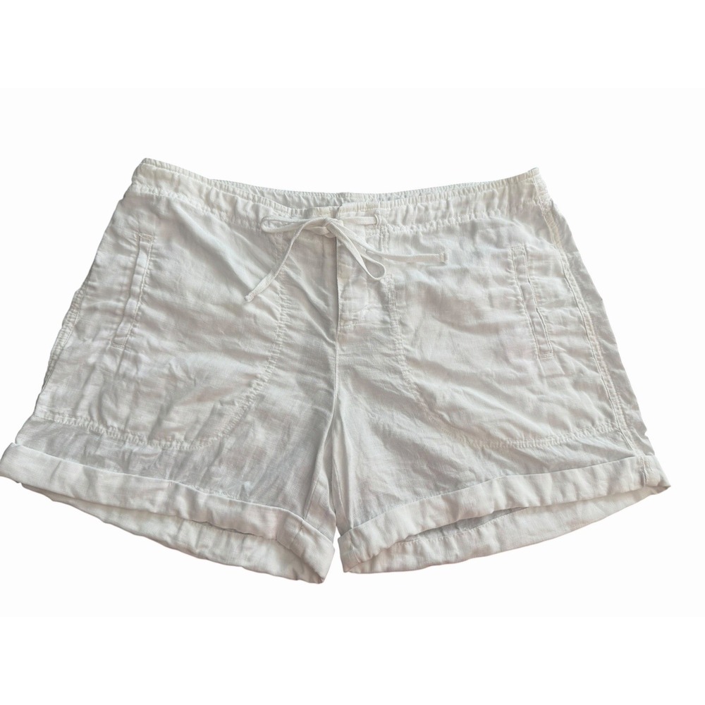Vince Shorts Women's Medium 100% Linen Minimalist Resortwear White #CC2-3